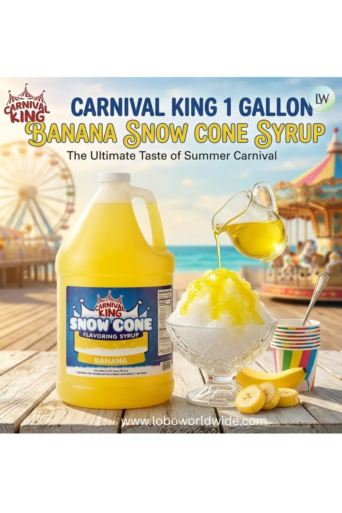 Carnival King 1 Gallon Cone Syrup(Various Flavours)