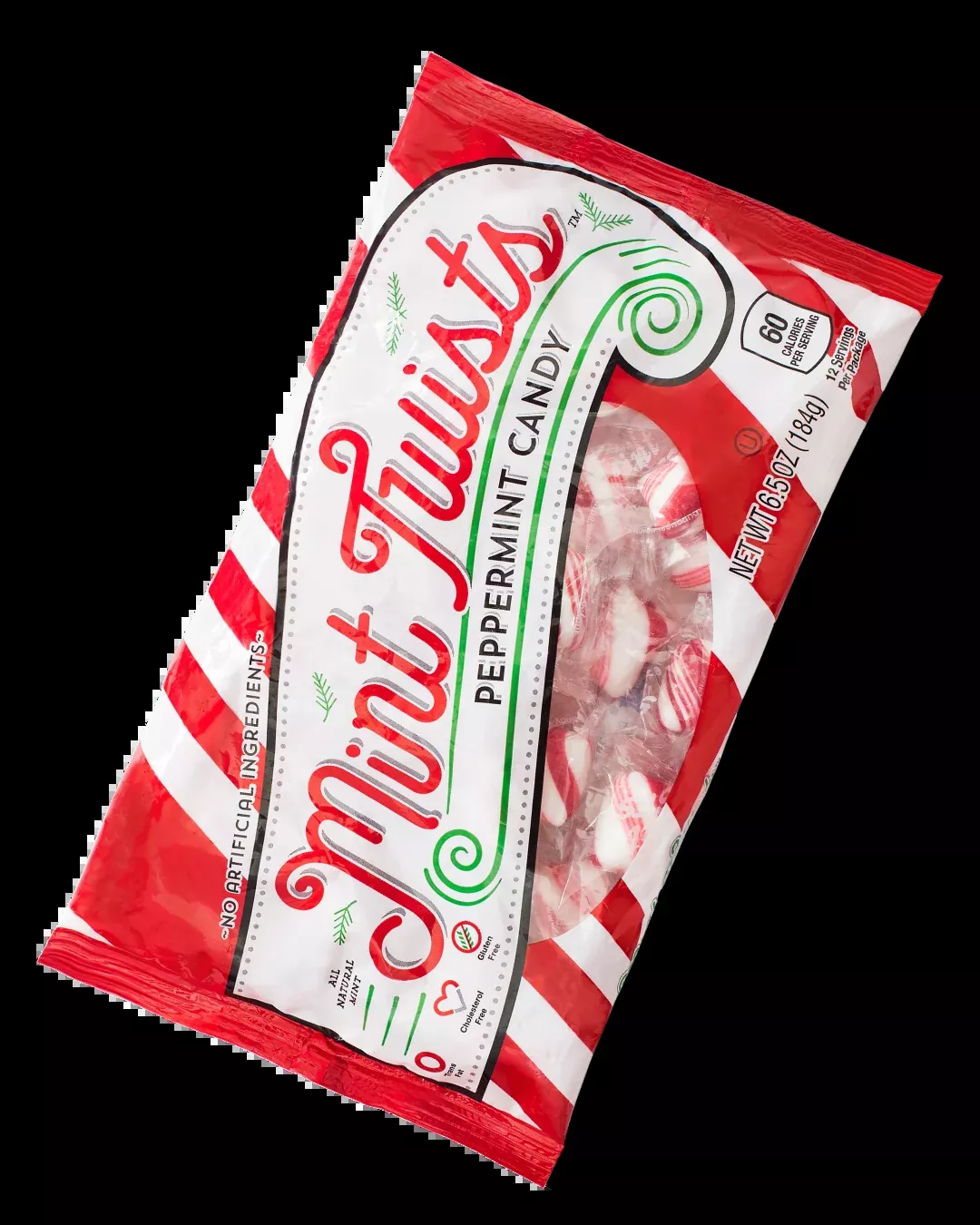 Red & White Natural Mint Twists - Laydown Bag