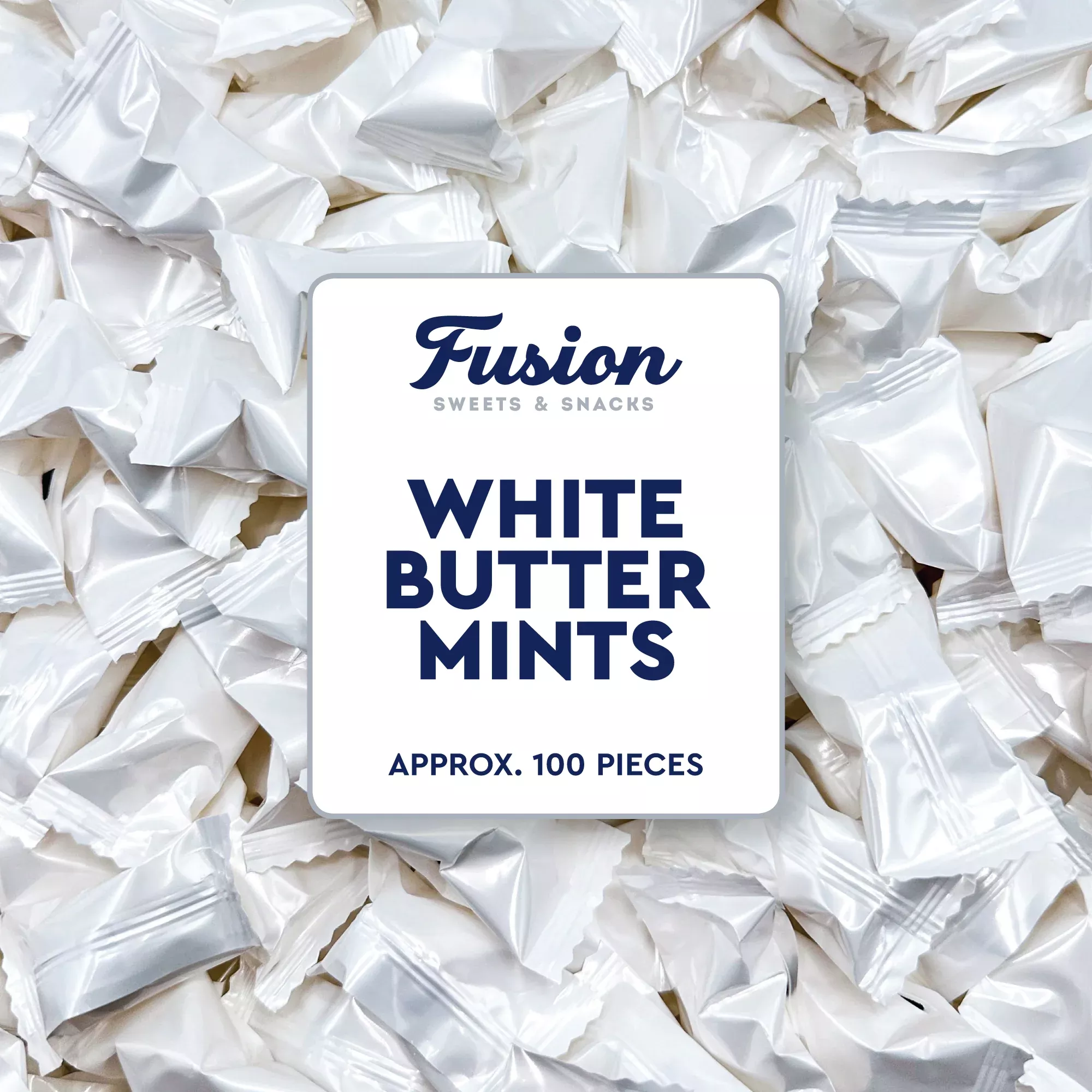 White Buttermints - About 100 Count - Butter Mints Individually Wrapped - Wedding Mints